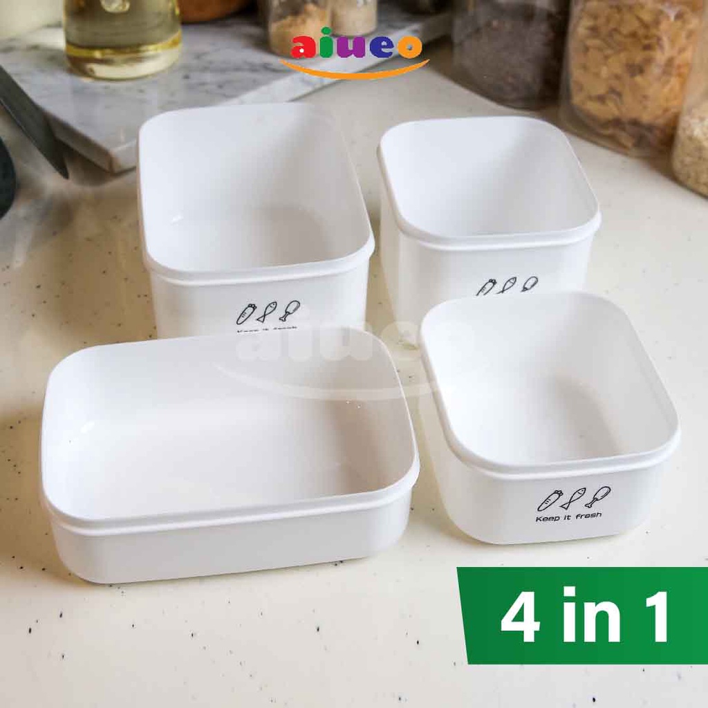 AIUEO | Kotak Penyimpanan Dapur Makanan Buah Sayuran Kulkas Plastik Serbaguna | Kotak Anti tumpah | Kotak serbaguna murah