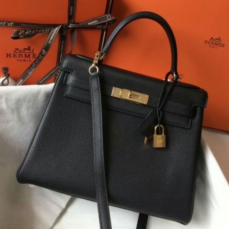 Tas Tangan & Selempang Model Baru + Box 1165Hermes Kellyy Size 28 Cm Kulit Jeruk Premium Import