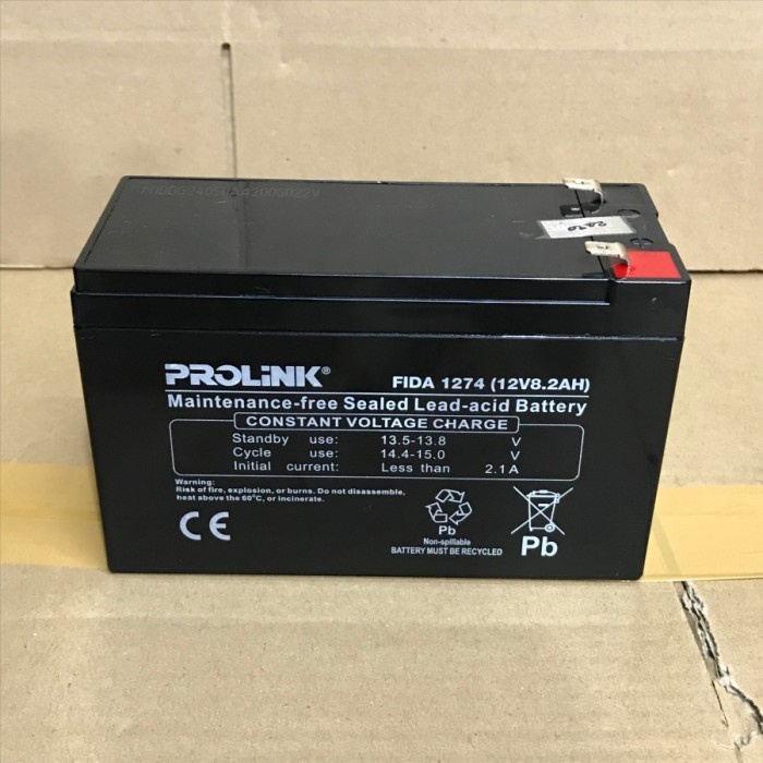 Battery UPS Aki Baterai PROLINK FIDA 1270 1274 12V 8Ah 8 2Ah 8.2Ah