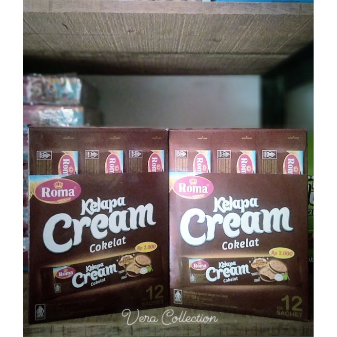 

Roma kelapa cream coklat isi 12 pcs @ 42 g