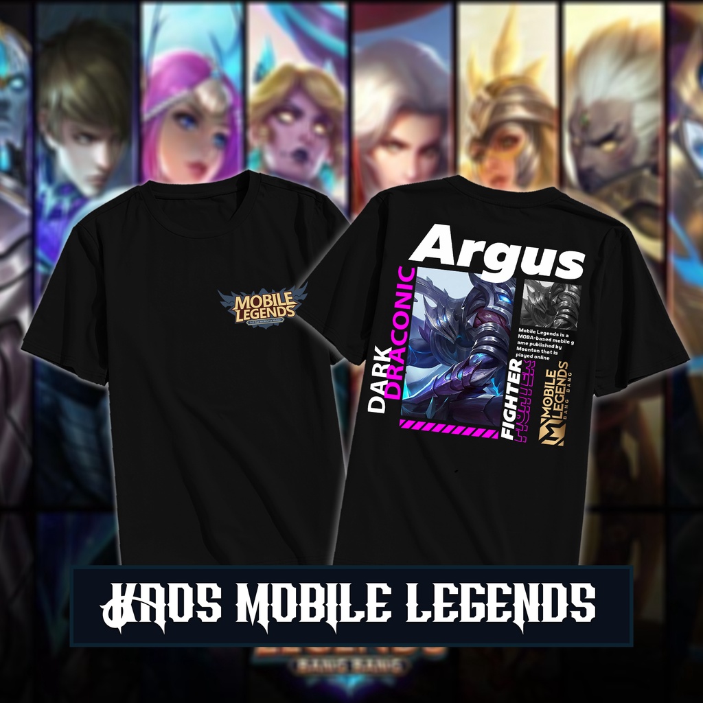 3bee.store - PROMO KAOS T- SHIRT /KAOS MOBILE LEGEND /KAOS HERO ARGUS MOBILE LEGEND /BAJU DISTRO/ KA