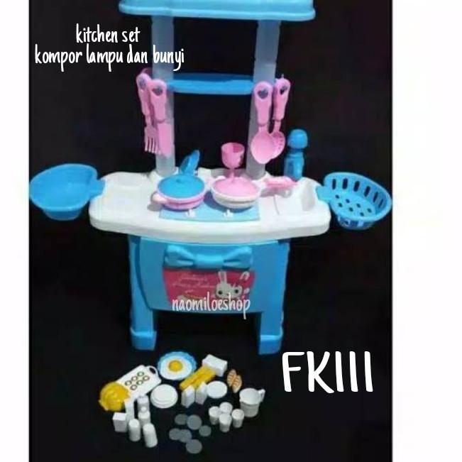 [KD5]Mainan kitchen set FK112 KITCHEN SET FK113 cuci piring mainan MASAK masakan kompor bisa nyala  