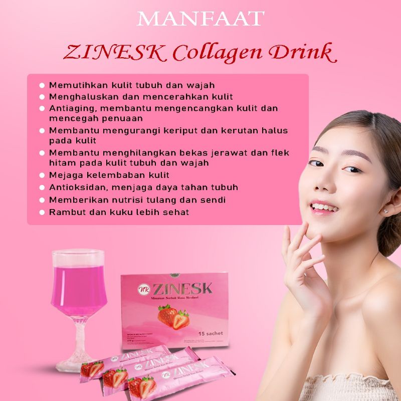 ZINESK COLLAGEN DRINK MINUMAN COLLAGEN PEMUTIH BADAN CEPAT