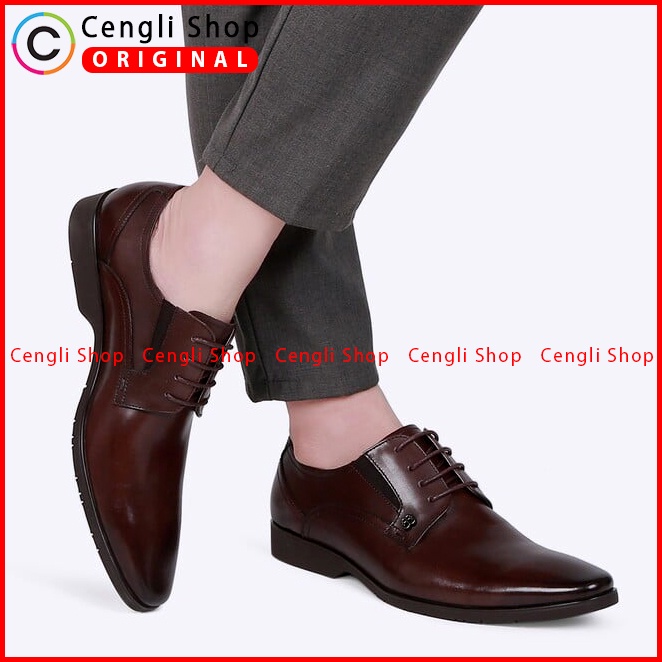 EM86 SEPATU KULIT EVERBEST KERJA KANTOR PRIA BRANDED ORIGINAL COKLAT BROWN