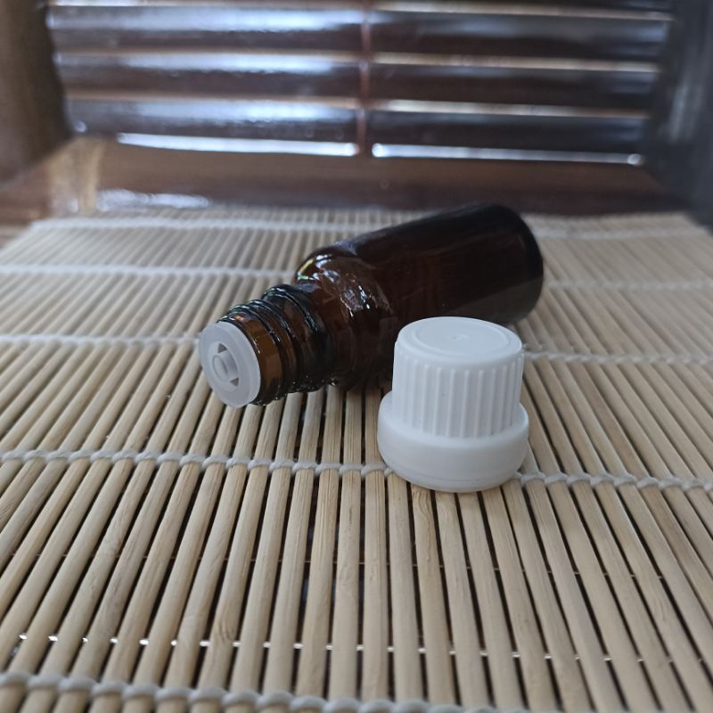 Botol kaca 20ml tutup filler tetes segel / essential oil / droper sealed -20ml amber tebal