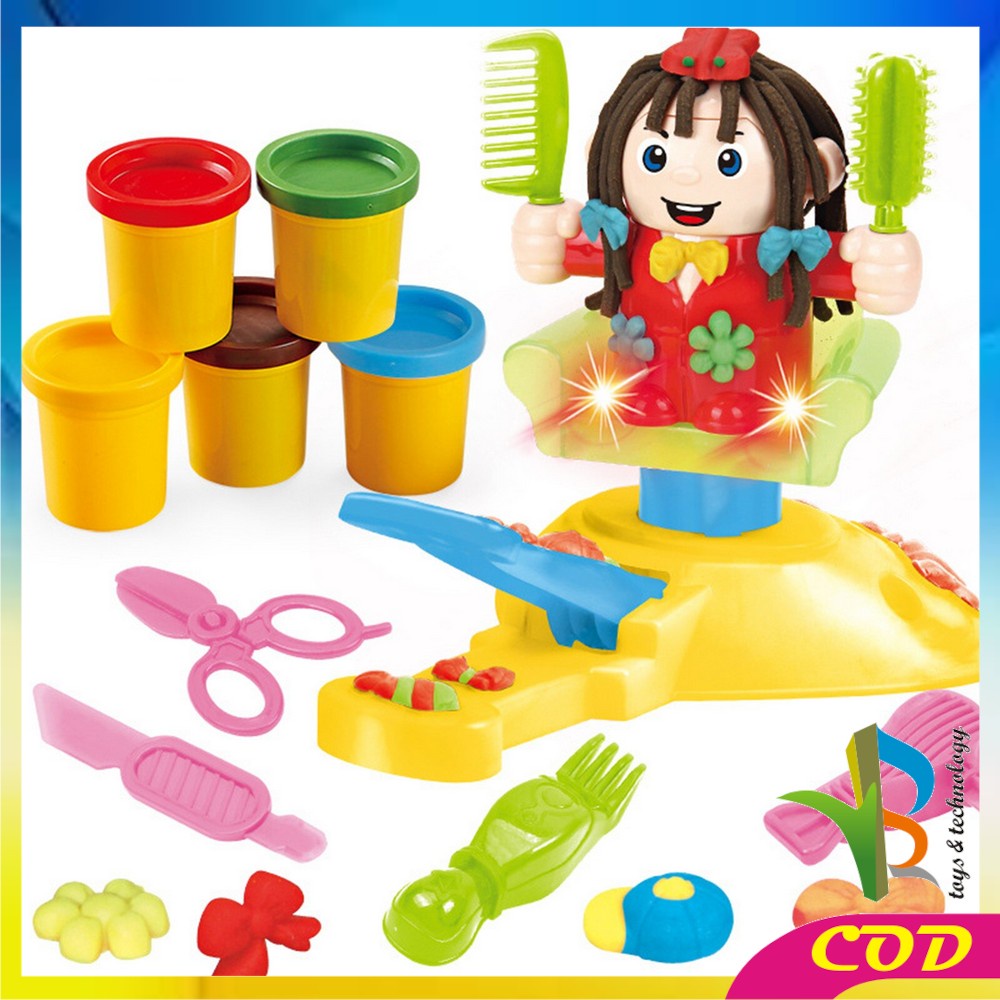 RB-M154 Mainan Anak Pangkas Rambut Salon Styling Club Mainan Pretend Play Barbershop Potong Rambut