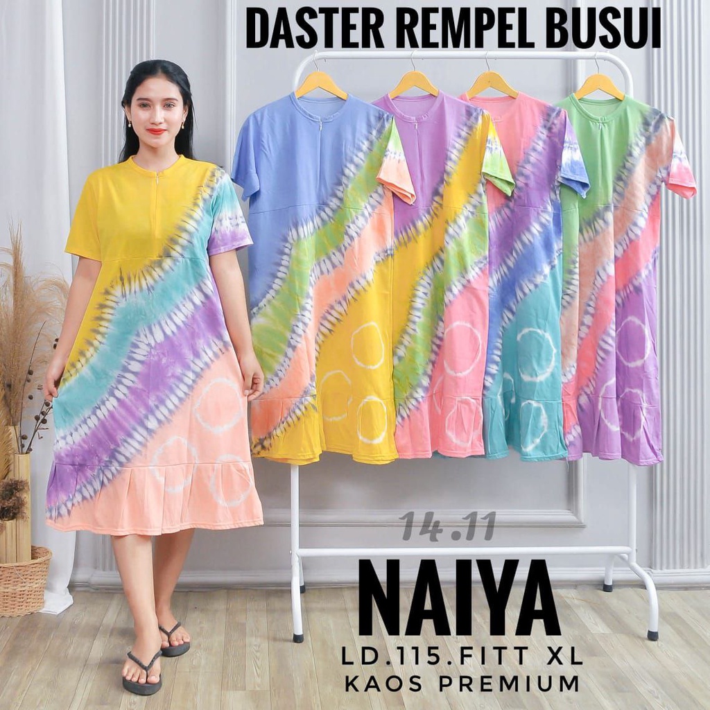 DASTER KAOS REMPEL KEKINIAN MOTIF TIEDYE BUSUI BUMIL KATUN ADEM MURAH