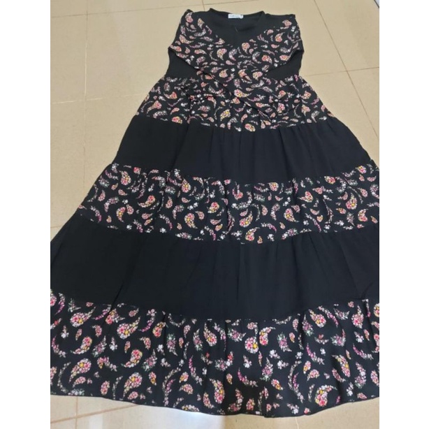 GAMIS HijabKayunie Ld 86  Pb 120 (ATAS bhn jersey) (PRELOVED)