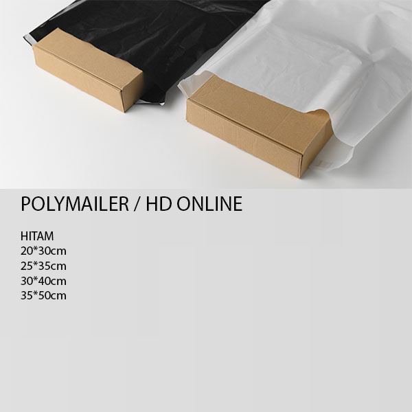 PLASTIK POLYMAILER / HD ONLINE HITAM DOFF 35*50 cm ISI 100 PCS