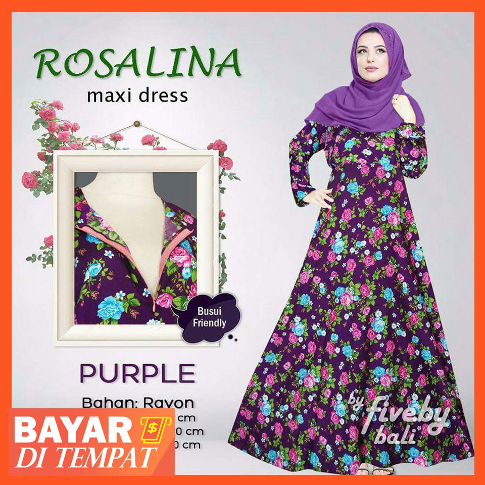 Gamis Busui Rayon Twill Rosalina Original Respan Kekinian Terbaik Ks Gamis Twill