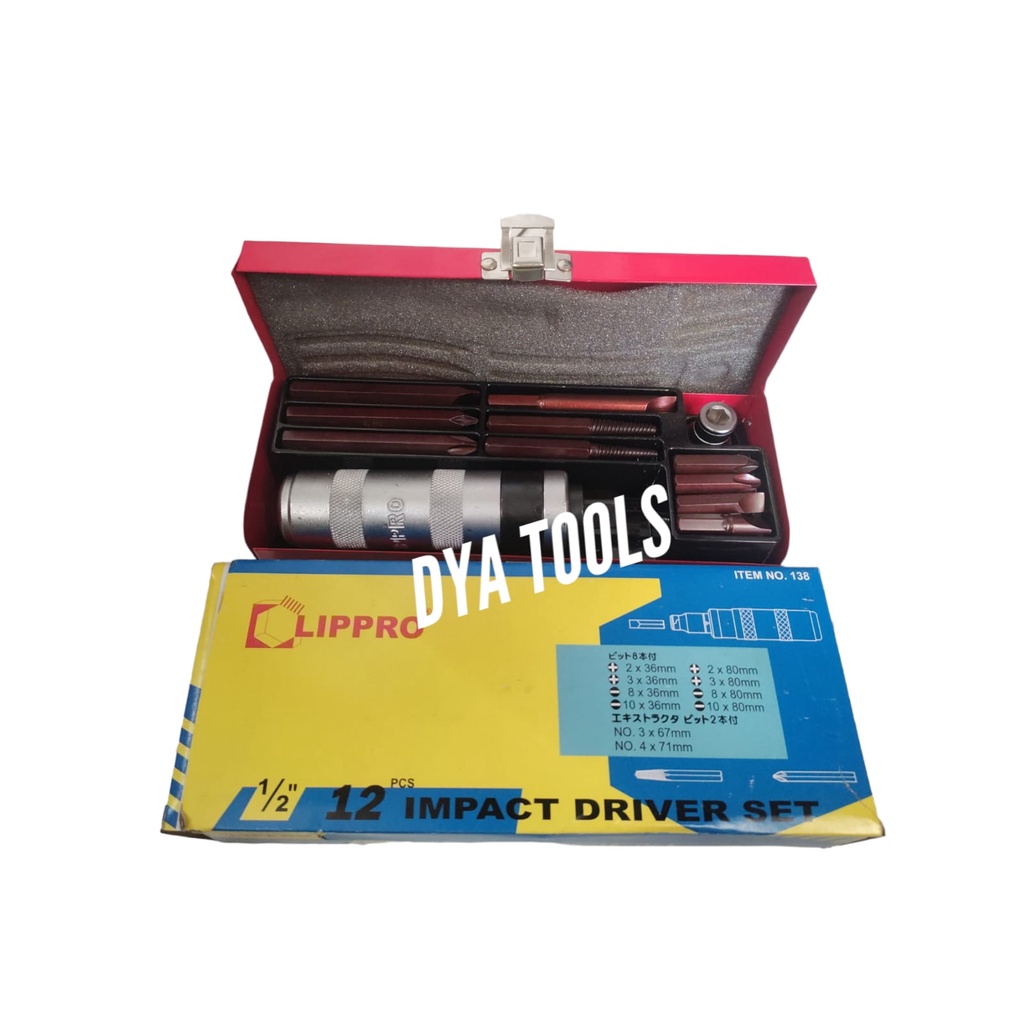 Obeng Ketok / Impact Driver Set 12 Pcs Lippro