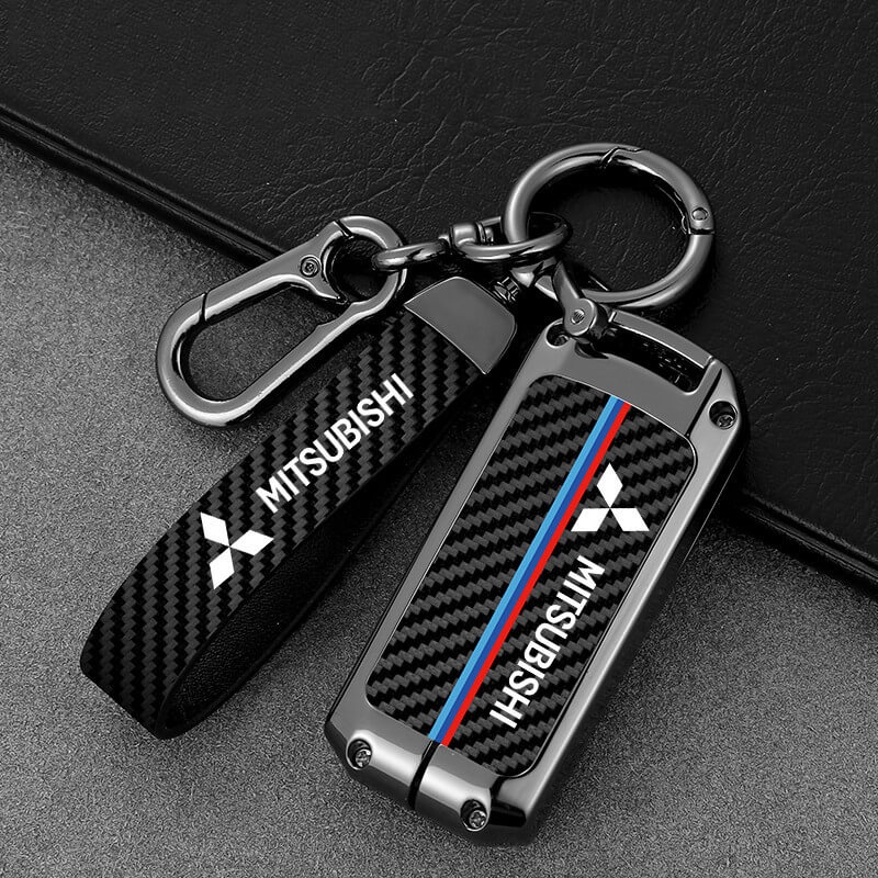 [Tersedia] Casing Kunci Mobil Zinc Alloy Carbon Fiber Untuk Mitsubishi Xpander/Triton// Triton2022/Mirage/Lancer/Montero Sport2022/Strada23/Xpander Cross Keyholder