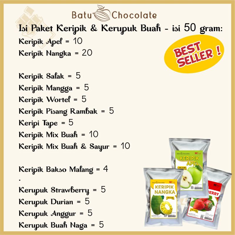 One Mandiri Sukses - Paket Reseller Keripik Buah dan Kerupuk Buah - Produk Asli Kota Batu Malang