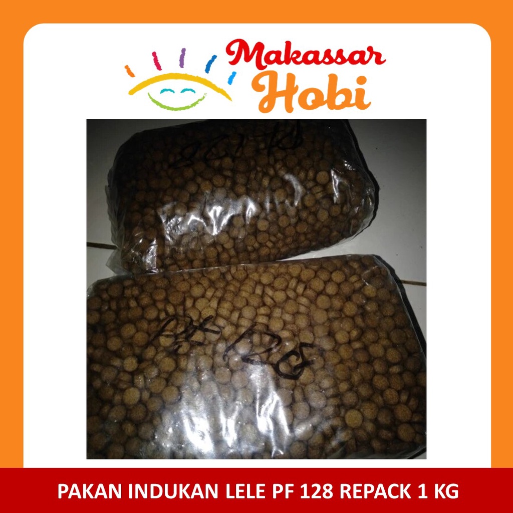 Pakan Makanan Indukan Ikan Lele Nila Gurame Pelet PF 128 Repack 1 kg