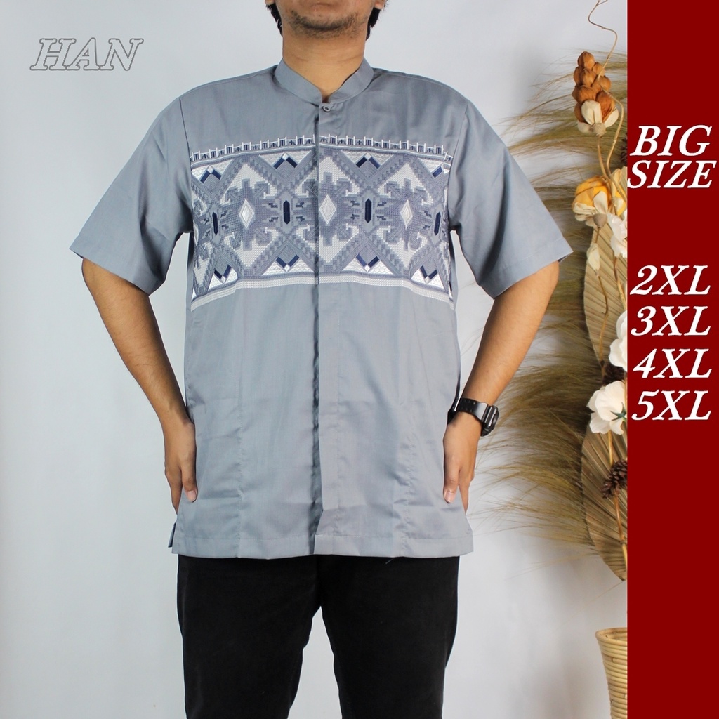 Baju Koko Big Size Bordir Modern Toybo Terbaru - Jumbo 2XL 3XL 4XL 5XL
