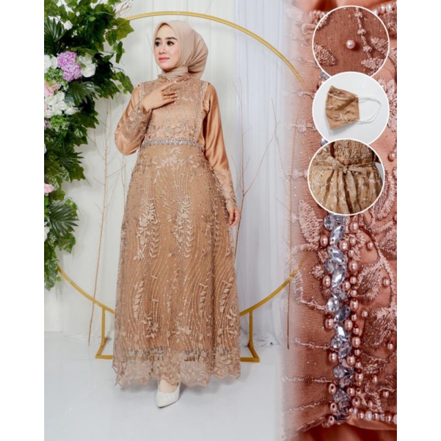 NEW ARRIVAL // ALYA DRESS // BAHAN TILLE PREMIUM MIX VELVET  PLUS HIASASAN BORDIR PAYET // BAJU PESTA // SERAGAMAN // KELUARGA KELUARGA // KEBAYA WISUDA // By Nasyef