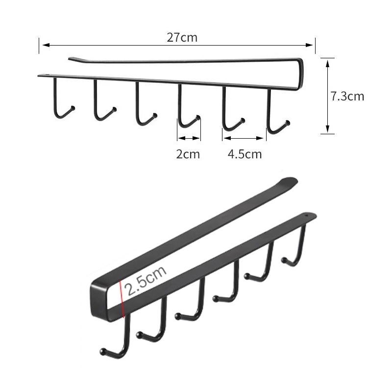 SH-01 Gantungan Dapur Serbaguna 6 Hook Cantolan Kabinet Lemari Kait Hooks