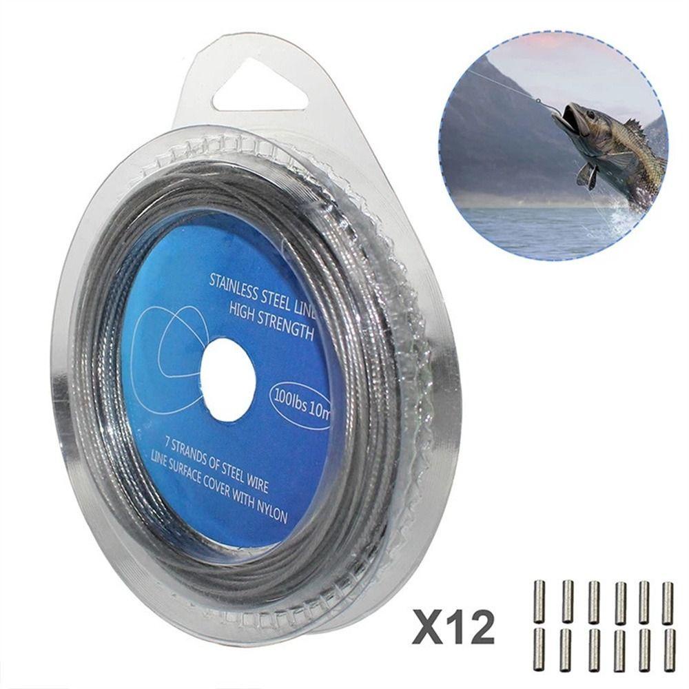 Nickolas1 Fishing Line Boat Fishing Pesca Memakai Gaya Tarik 10-200LBS 10M Steel Wire Bite Resistant Line