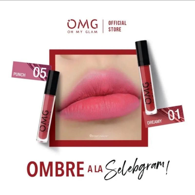 Paket Ombre Lips OMG | Lipcream OMG Ombre Coffee Edition| Lipcream OMG | Ombre OMG Lip Cream | Ombre Lips OH MY GLAM MATTE