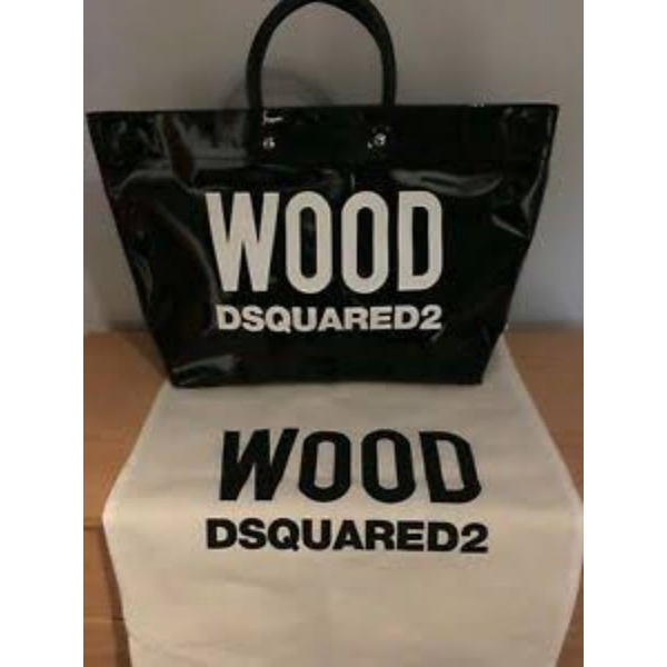 ORIGINAL WOOD DSQUARED2 TOTE BAG BLACK / TOTE BAG WOOD DSQUARED2 BLACK