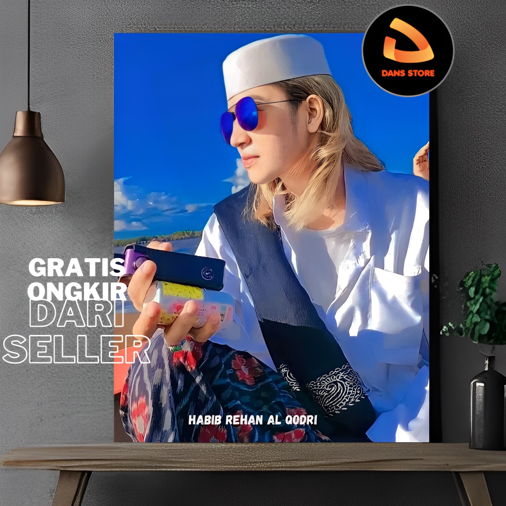 Habib Rehan Al Qodri Poster Habib Poster Kyai Poster Ulama Hiasan Dinding Papan MDF