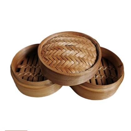 KLAKAT DIMSUM BAMBU 13CM ISI 3 ANYAMAN , TEMPAT DIMSUM , BAMBOO TRADISIONAL