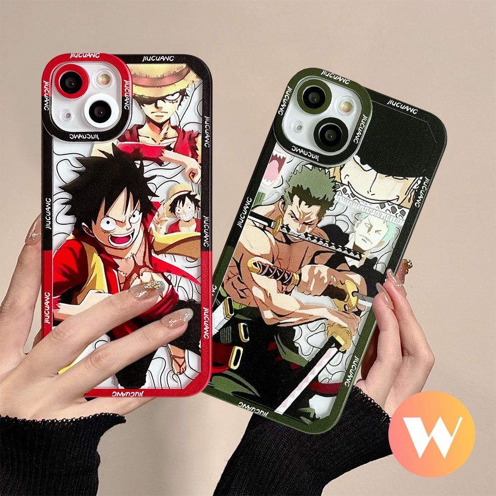 Casing Soft Case Anime One Piece Trendi Kompatibel Untuk iPhone 11 Pro Max 7Plus XR X XS Max 13 12 11 14 Pro Max8 7 6 6s Plus Se2020 Shockproof Cute Luffy Sauron Phone Cover