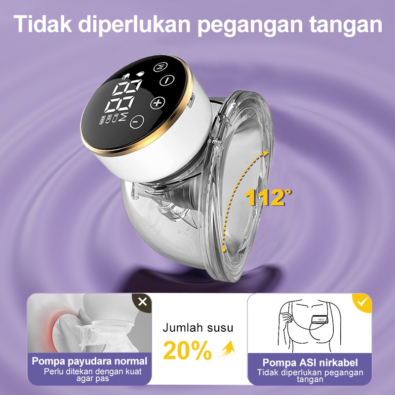 AmazeFan pompa asi handsfree pompa asi manual electric tanpa kabel handsfree breastpump 4mode dan12 tingkat penyesuaian kekuatan alat pompa asi mom uung yang dapat dipakai Diam Tanpa rasa sakit Meningkatkan produksi susu Anti-kebocoran dan aliran balik