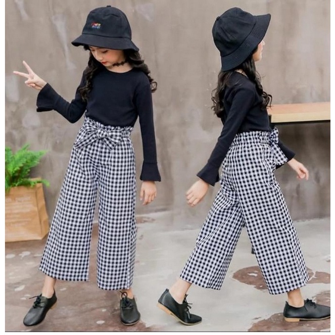 MGC St.Evie Black Setelan Anak Perempuan Kaus Katun Black