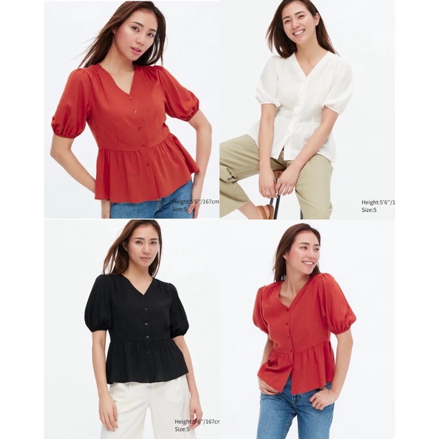 Uniqlo Puffy Short Sleeve Blouse / branded export