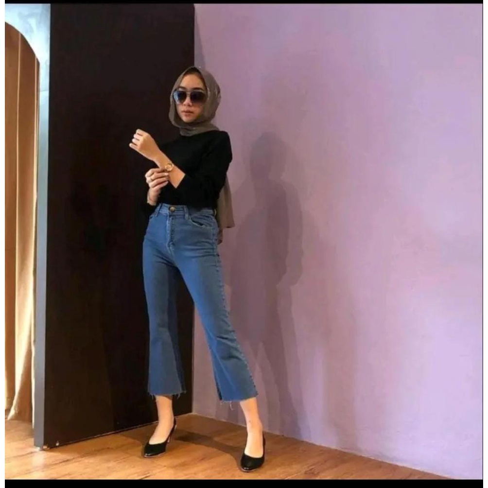 WOW-Cutbray Unfinish Celana 7/9 Jeans Premium/Celana Jeans Wanita/Celana Cutbray/Celana viral