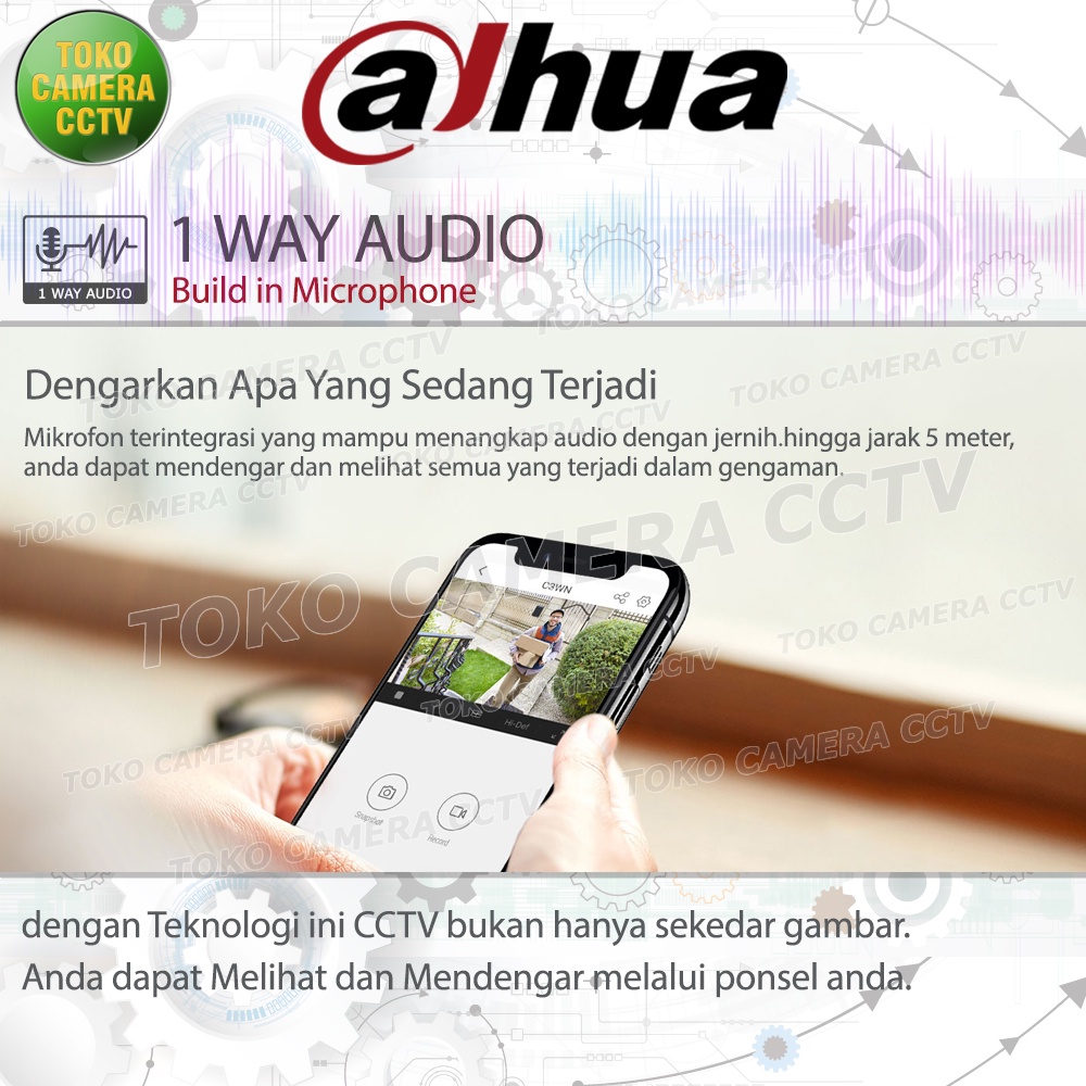 PAKET CCTV DAHUA 5MP 3K FULL COLOR AUDIO 8 CHANNEL 5 KAMERA COLORVU