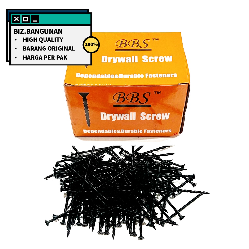 [HARGA PER KOTAK] SEKRUP GYPSUM BAJA - BAUT SKRUP KAYU DRYWALL SCREW