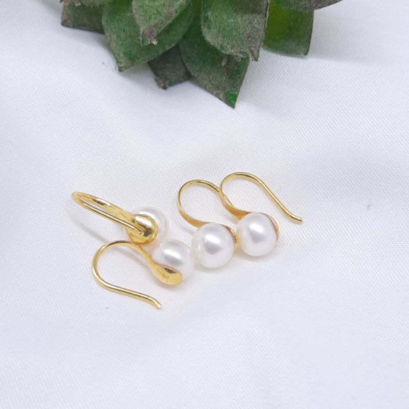 Anting Sendok Mutiara Lombok / Anting sendok emas Mutiara Laut / Anting Sendok mutiara Asli