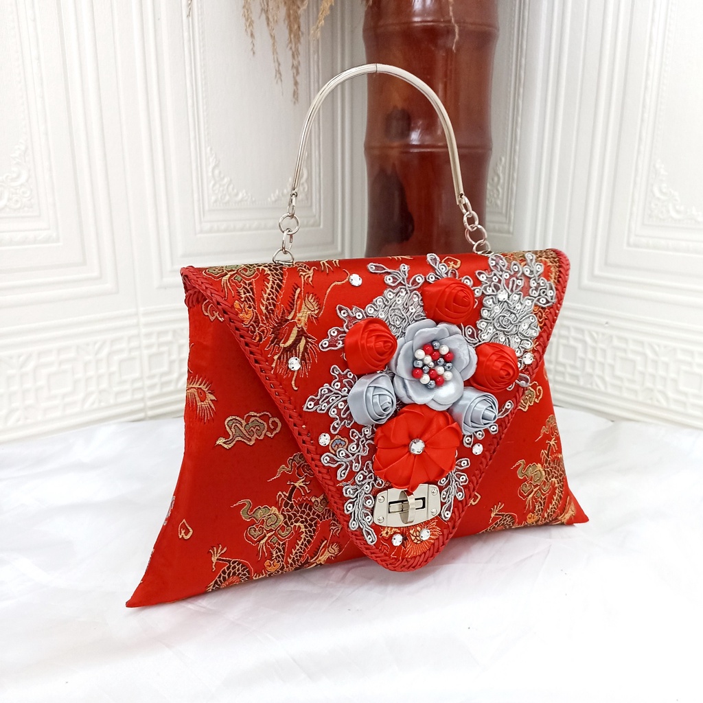 Tas Pesta kondangan Wanita Premium Mewah Elegan Terbaru Cheongsam Clutch Bag