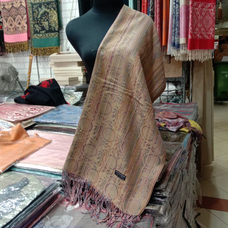 pashmina motif salur daun || syal wanita || selendang || scarf || selendang || shawl &amp; scarf