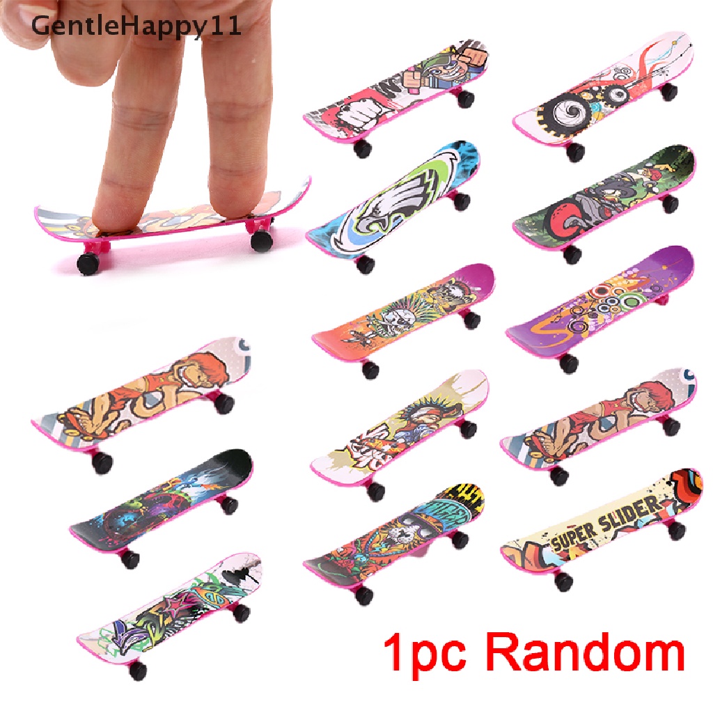 Gentlehappy 1X Mini Finger Board Skateboard Novelty Anak Cowok Cewek Mainan Hadiah Pesta id