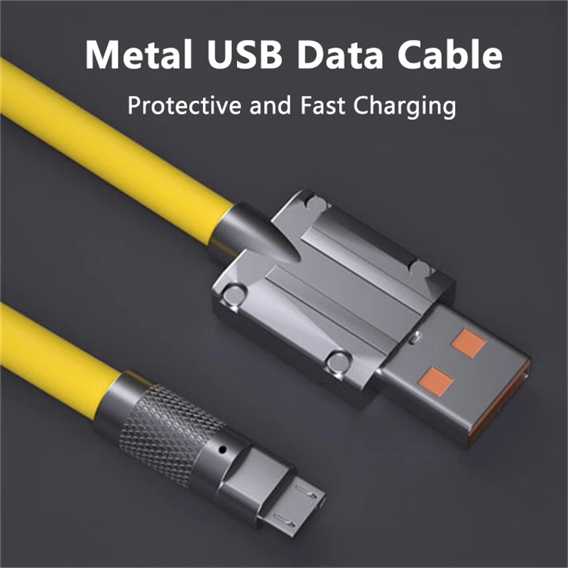 120w 4A Kabel Silikon Cair Pengisian Super Cepat/Kabel Data Micro USB Charger Untuk Android Zinc USB Line