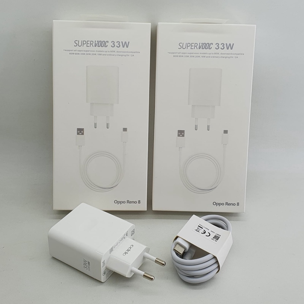 Charger OPPO Reno 8 33 Watt Super VOOC Type C Fast Charging Original Packing