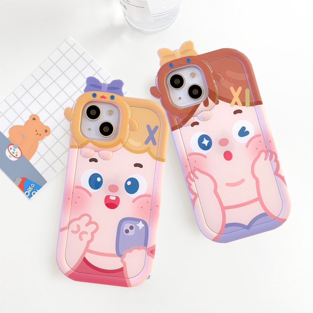 Realme 10 C55 C33 C35 C30 C31 C25Y C25 9i C20A C21 C12 C11 C20 C21Y C17 C15 C3 5i 6i 7i 5s 5 C2 Narzo 50A Creative Bow Monster Lens Case Kartun Korea Cewek Lucu Soft Cover BY