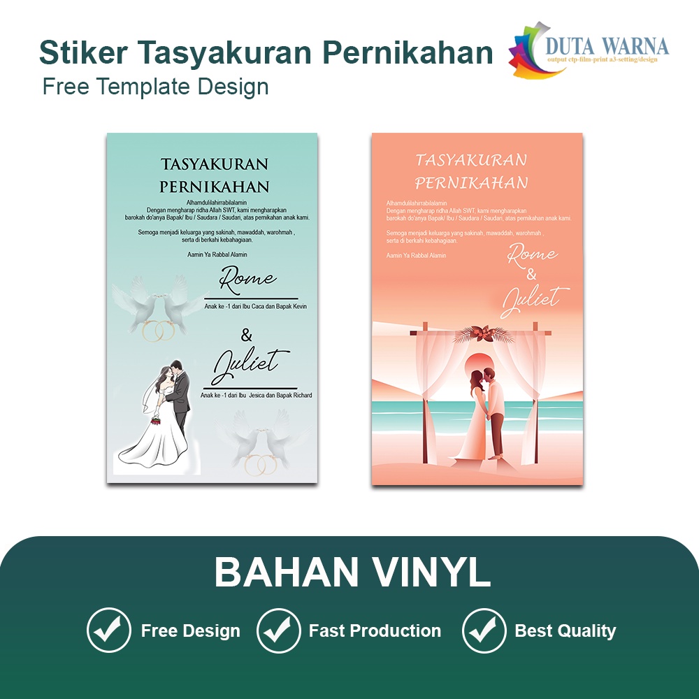 

STICKER SYUKURAN PERNIKAHAN/ TASYAKURAN PERNIKAHAN / TASYAKUR WEDDING