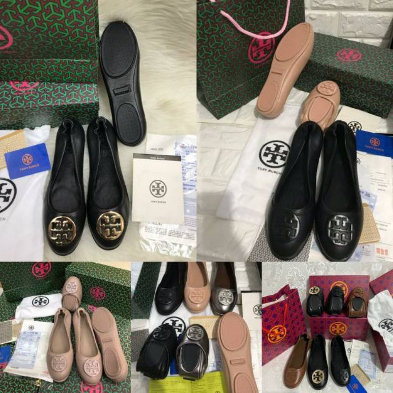 Sepatu Tory Burch Miror flat ballerina full kulit (balet) / tory flat ballerina / kulit domba