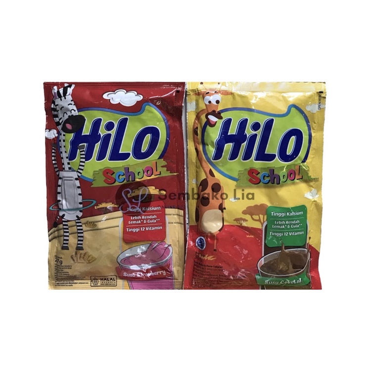 HiLo School Chocolate 27grSusu Tinggi Kalsium Renteng Isi 10pc Sachet