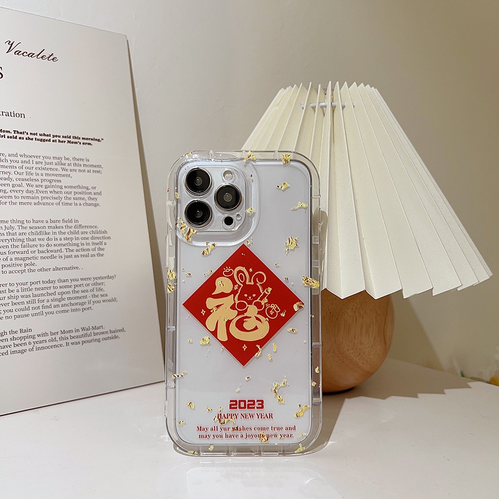 IPHONE 2023tahun Baru Cina Lucu Rejeki Kelinci Kartun Silikon Case Untuk Iphone14 11 12 13 PRO MAX Casing Cover Pelindung