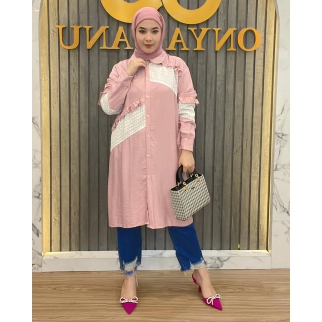 B1026 Tunik Mix Brokat