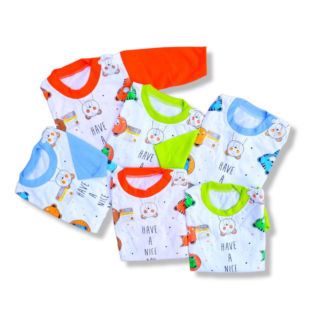 Set Setelan Baju Bayi Kancing Pundak Motif Have A Nice Day