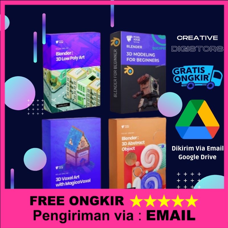 COURSE BUNDLE - 3D BLENDER | 3D VOXEL ART l Bergaransi