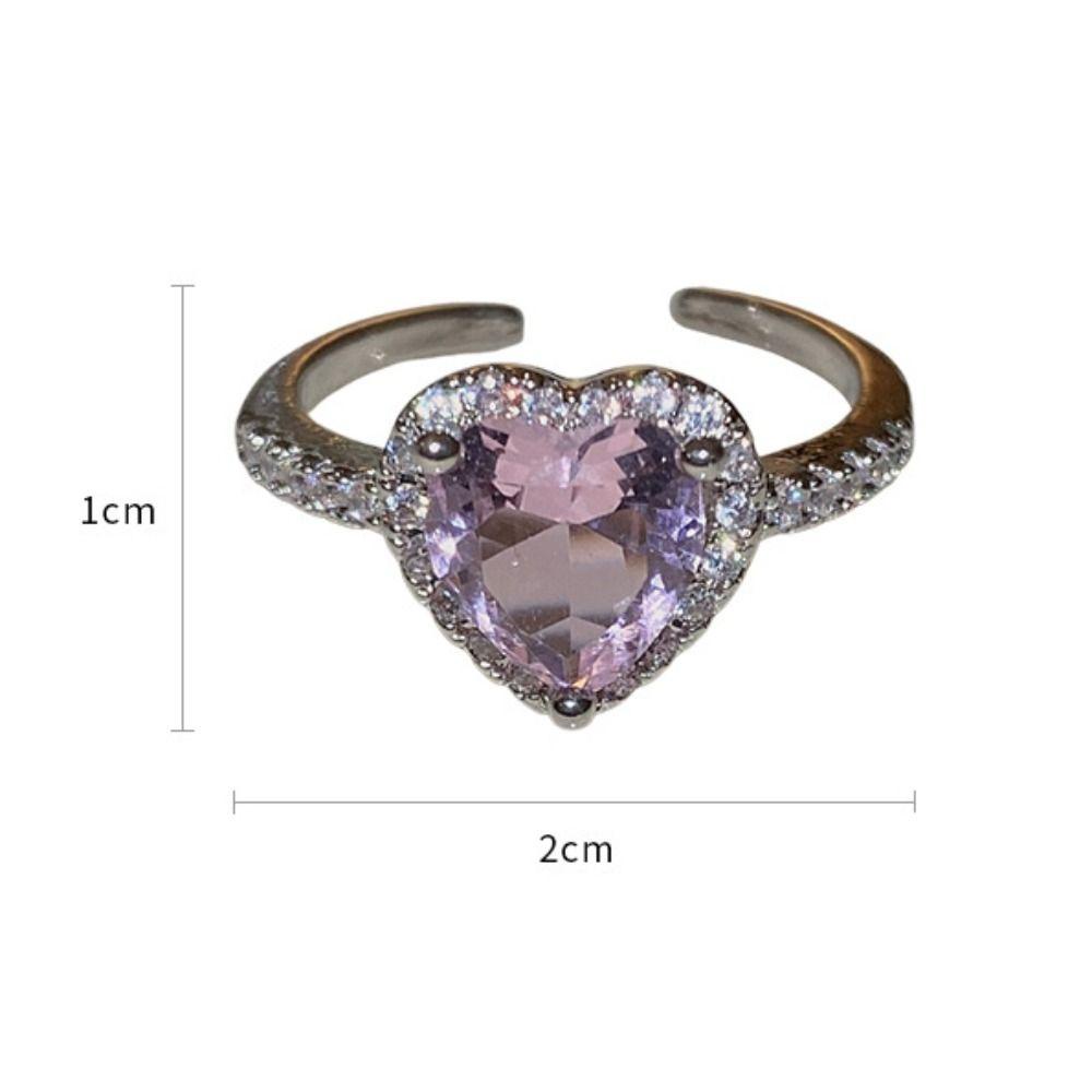 NEEDWAY Needway Perempuan Cincin Terbuka Kepribadian Keren Manis Indah Zirkon Vintage Jari Cincin