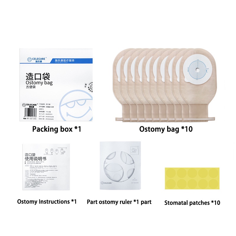 【10 PCS/SET】Tas Ostomi/Colostomy Bag/Kantong Kolostomi Dewasa/Tas Kolostomi