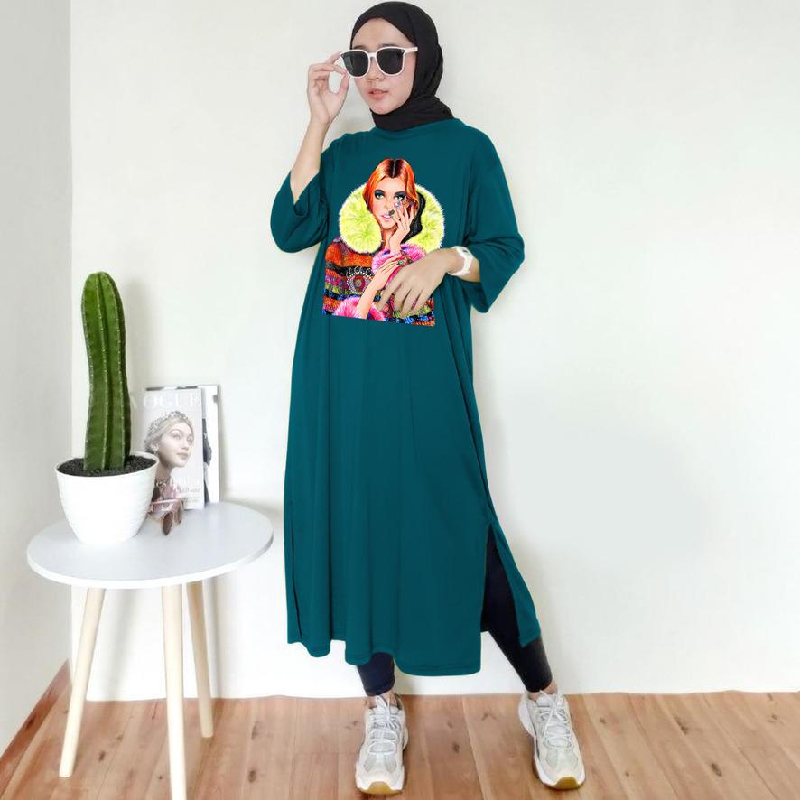 BAJU DRESS OVERSIZE BASIC DTF CEWEK SHAL  / OVERSIZE TUNIK PREMIUM DIGITAL PRINT